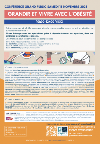 Image "Grandir avec l'obésité" - Conférence publique gratuite le 15 novembre 2025